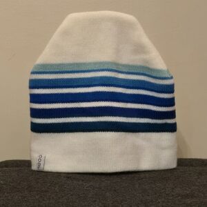 COAL Headwear Striped Beanie - White and Blue